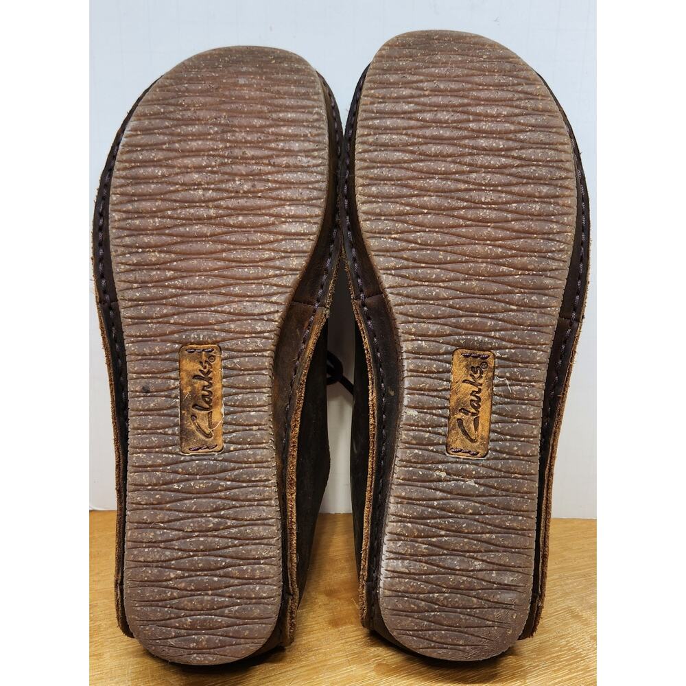 Clarks Janey Mae Brown Classic Leather Beeswax Lace Up Shoes Women's 8.5M - Picture 8 of 9